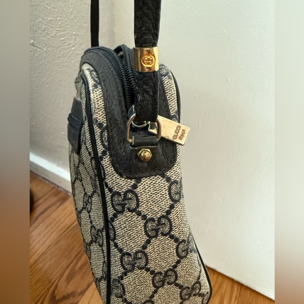 Vintage Authentic GUCCI Ophidia GG Monogram Navy Crossbody/Shoulder Bag - Picture 11 of 12